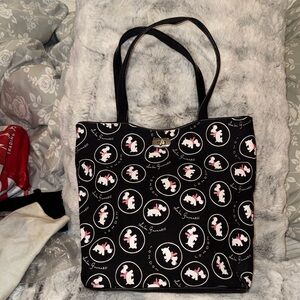 Lulu Guinness Black and White Tote with Pink Accents